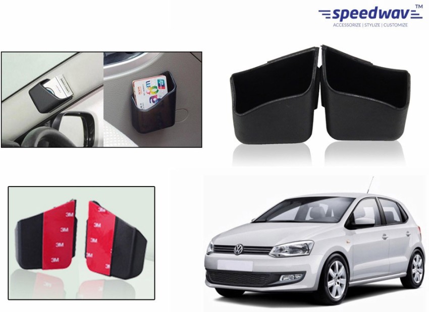 SPEED Car Pillar Storage Pockets Set Of 2 -Volkswagen Polo Black - Price in  India