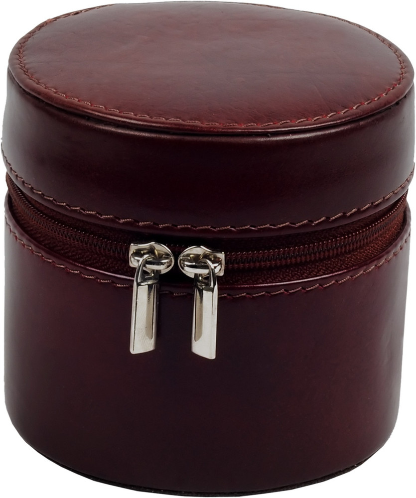ZINT SMALL GENUINE LEATHER TRAVEL JEWELLERY BOX TRINKET CASE RINGS