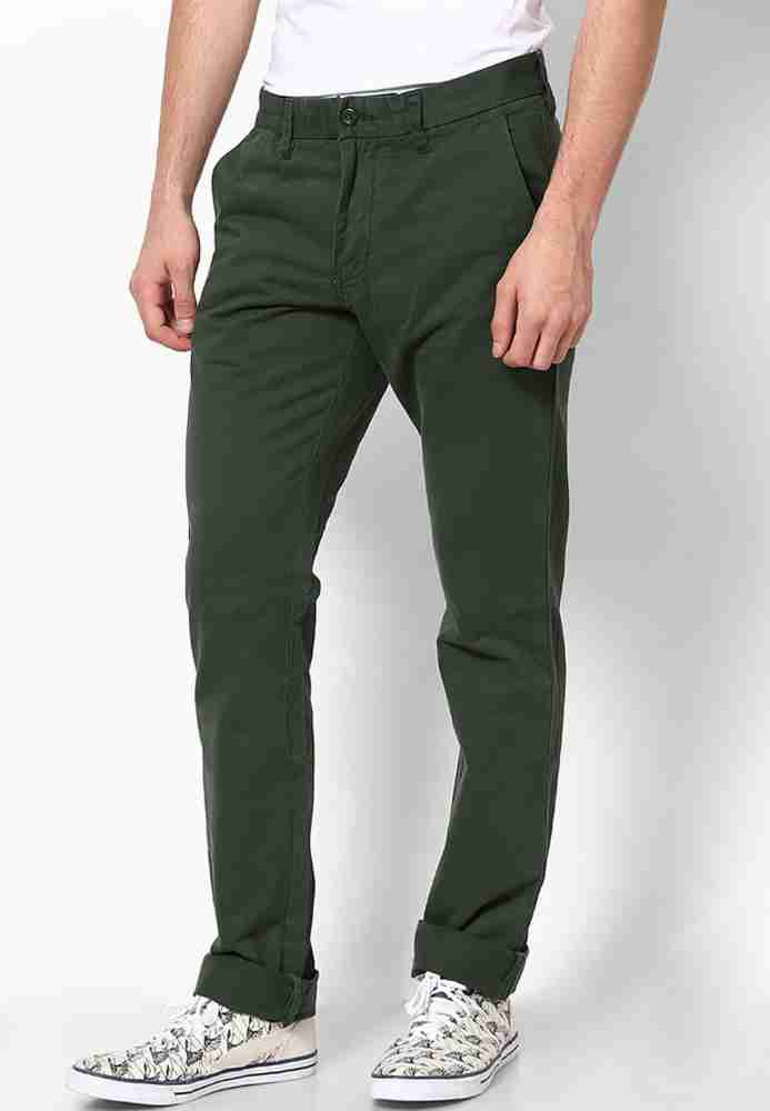 PHOENIX Regular Fit Men Dark Green Trousers - Buy Olivegreen