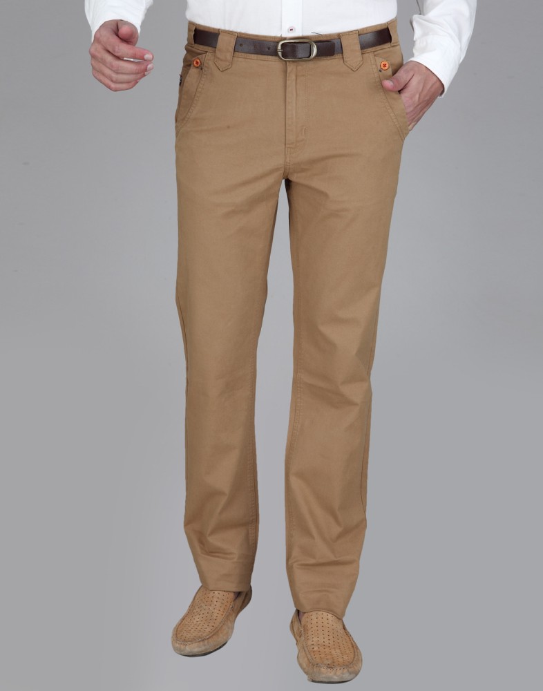 Club Fox Slim Fit Men Brown Trousers  Buy khaki Club Fox Slim Fit Men  Brown Trousers Online at Best Prices in India  Flipkartcom