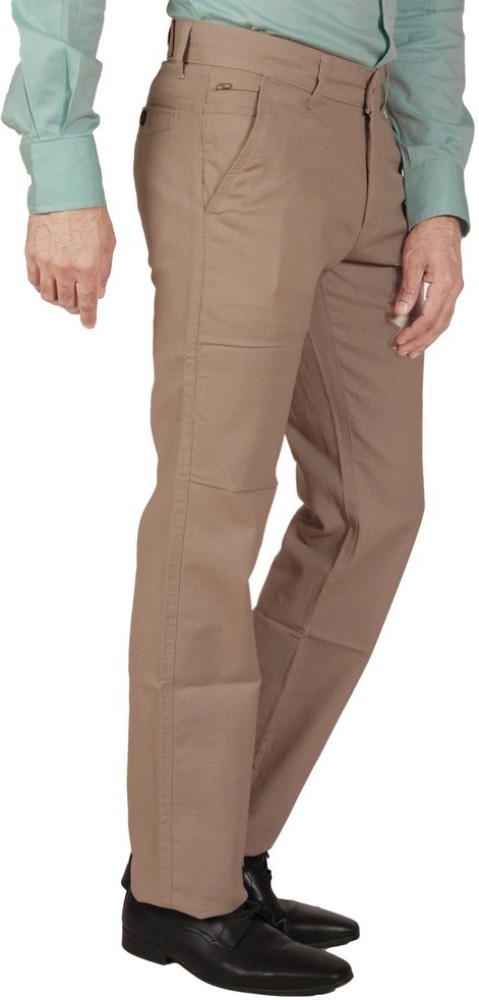 Buy Dare Stylish Brown Comfort Fit Mid Rise Cotton Lycra Trousers for Men   DA1714 at Amazonin