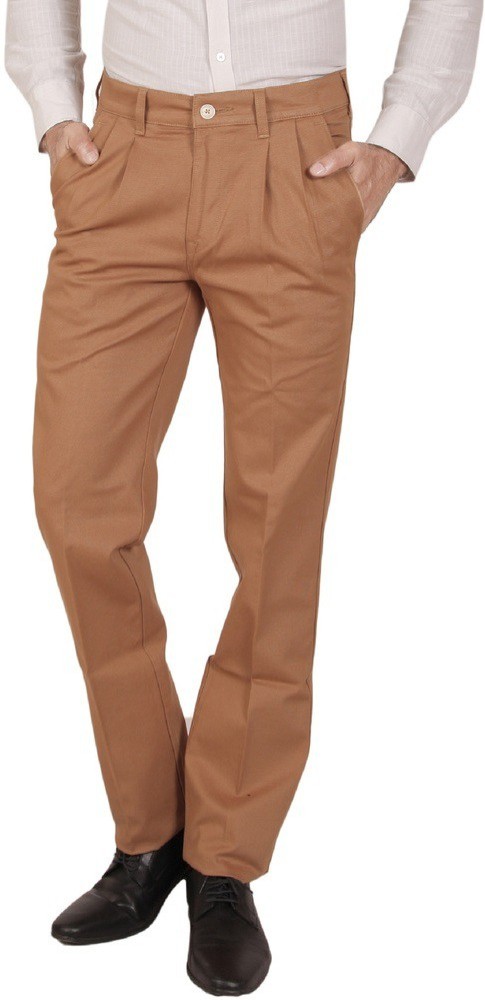 Buy Dare Stylish Cream Comfort Fit Mid Rise Cotton Lycra Trousers for Men   DA1718 at Amazonin