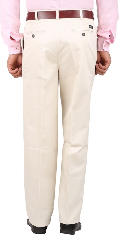 Tibre Regular Fit Men Beige Trousers - Buy Cloud Cream Tibre
