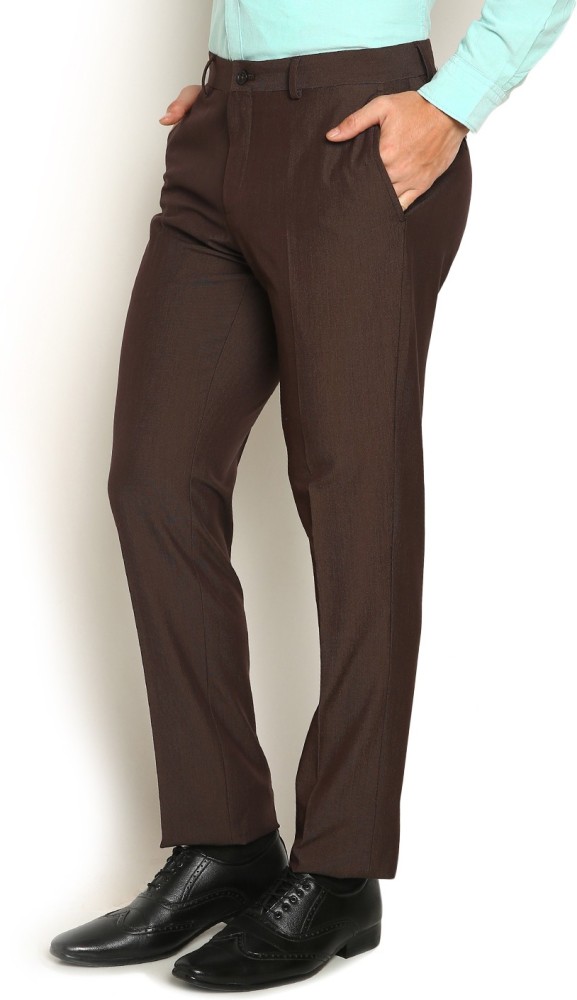 CHOCOLATE BROWN COTTON TROUSERS FABRIC ONLINEHF1552