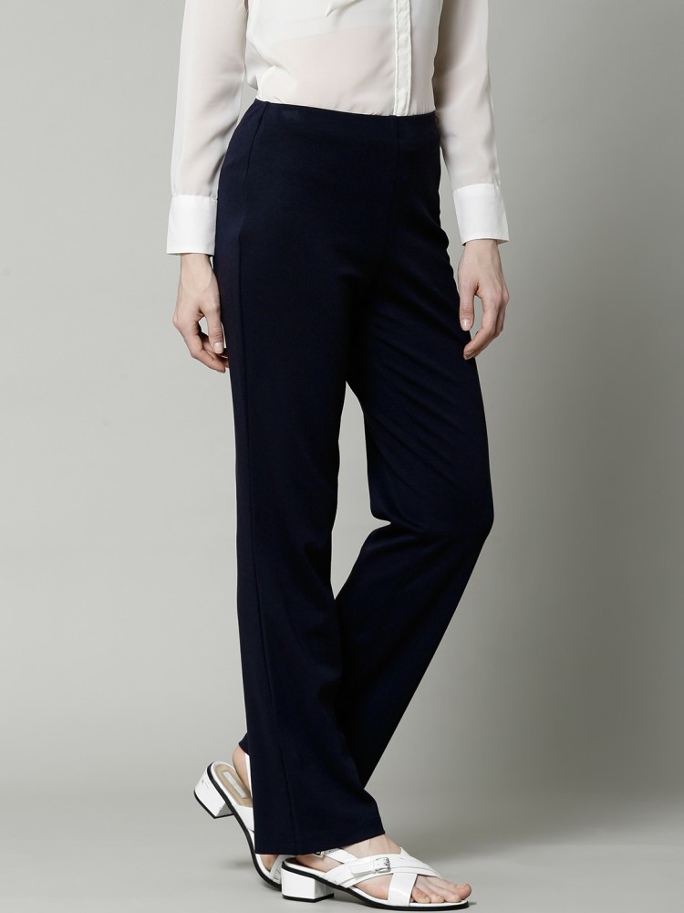 MARKS & SPENCER Slim Fit Women Dark Blue Trousers - Buy Dark Blue MARKS &  SPENCER Slim Fit Women Dark Blue Trousers Online at Best Prices in India