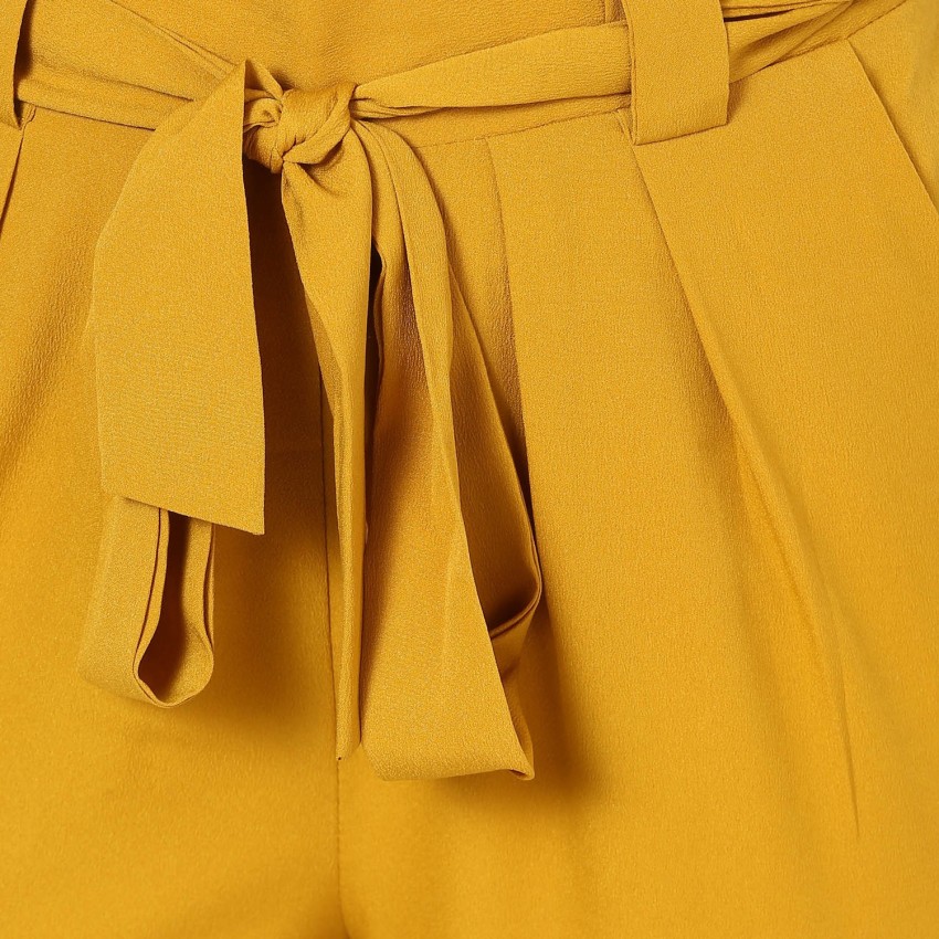 Unisex Ribbed Cotton Shing Mai Trousers Yellow  Mero Retro