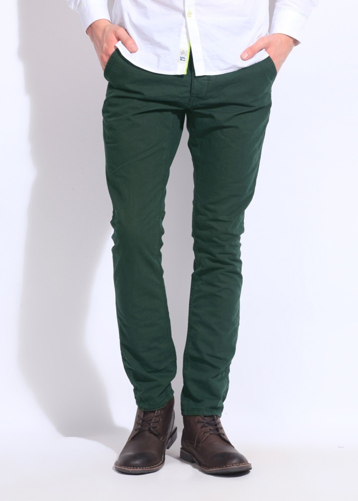 Being Human CLOTHING Slim Fit Men Dark Green Trousers - Buy Dark Green  Being Human CLOTHING Slim Fit Men Dark Green Trousers Online at Best Prices  in India