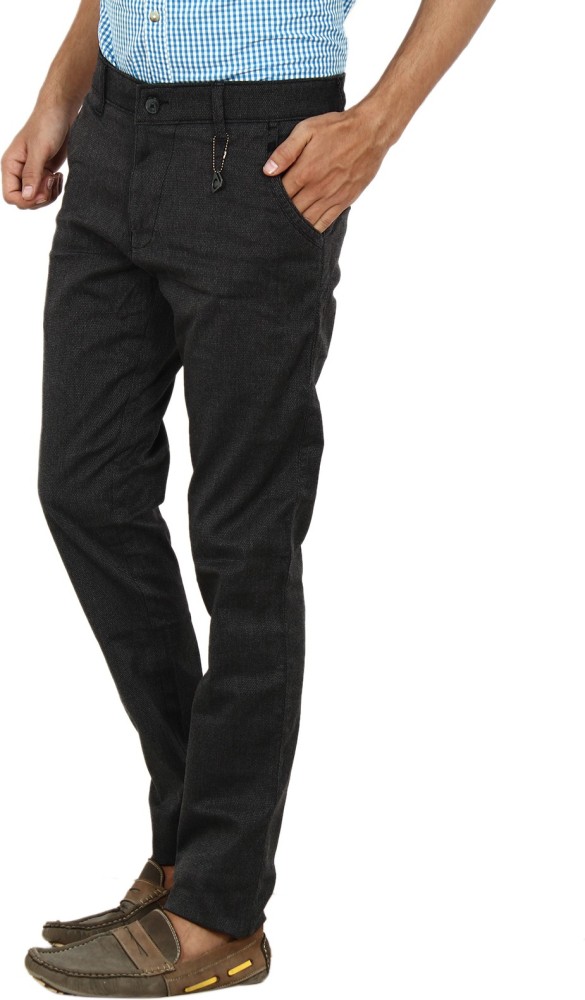 Pima Cotton Formal Trousers for Men  Carbon Black