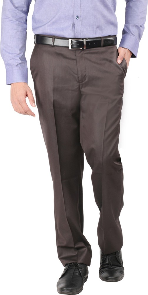 Brown Solid Super Slim Fit Formal Trousers in The Great India Place   magicpin  May 2023