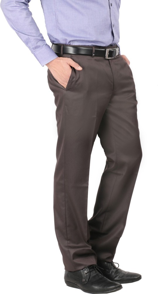 Shop Oxemberg Men Slim Fit Texture Formal Trouser Online