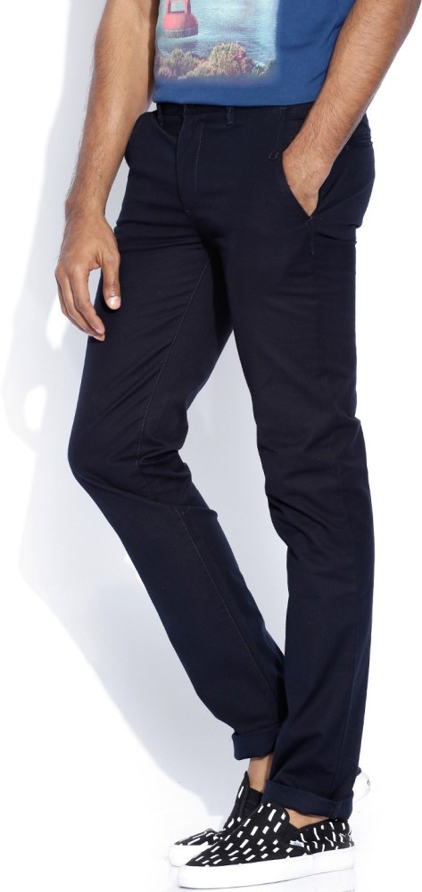 Buy UNITED COLORS OF BENETTON Black Mens 4 Pocket Solid Trousers | Shoppers  Stop