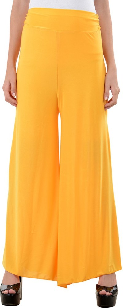 Buy NumBrave Orange Raw Silk Pants with Full Length Cotton Lining