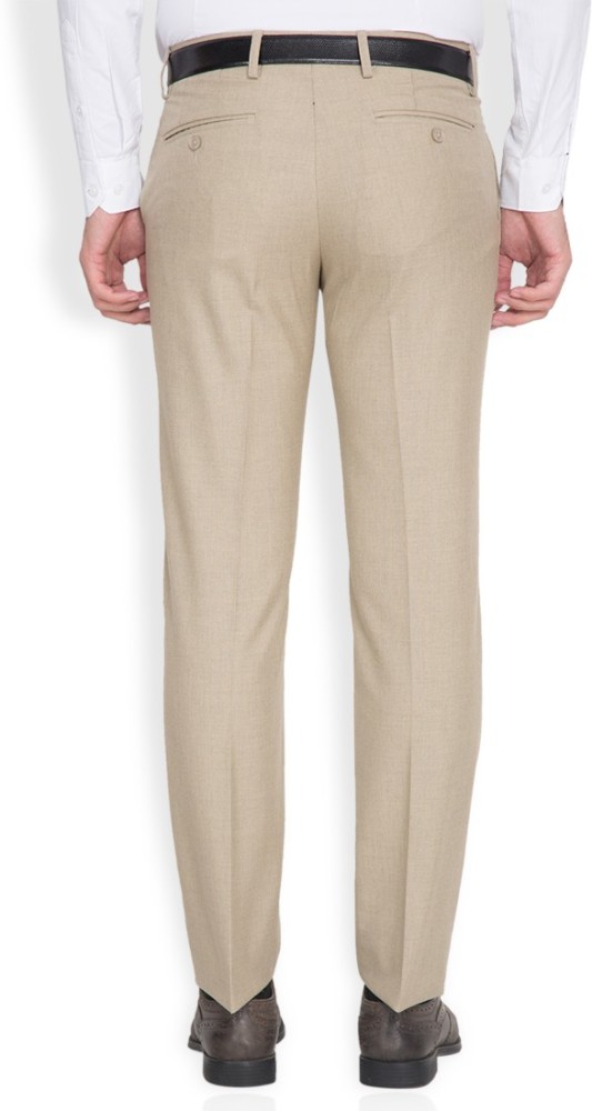 Buy Louis Philippe Beige Regular Fit Formal Pleated Trousers for Mens  Online  Tata CLiQ