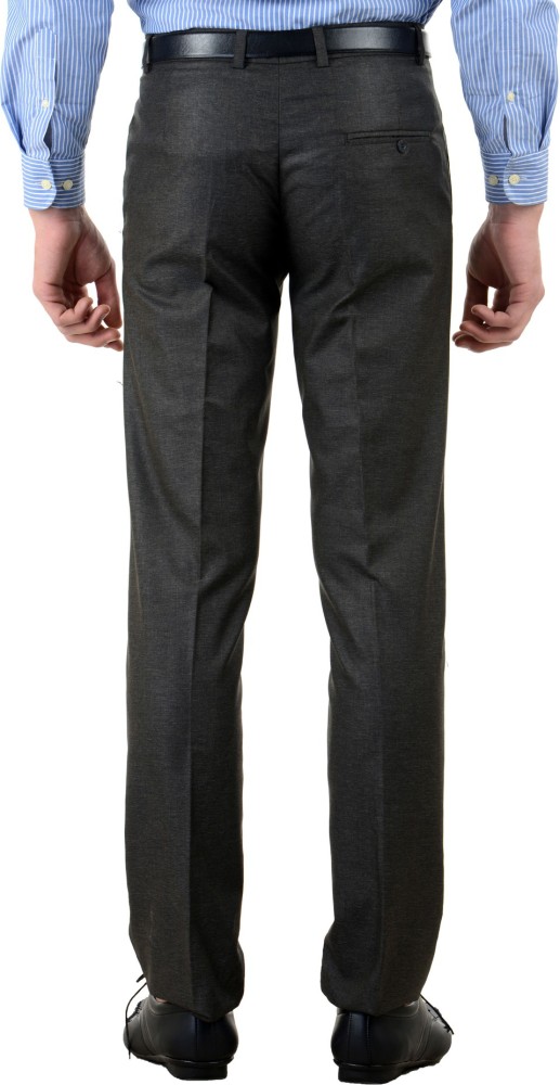 American-elm Light Grey Slim Fit Formal Trouser For Men, Cotton