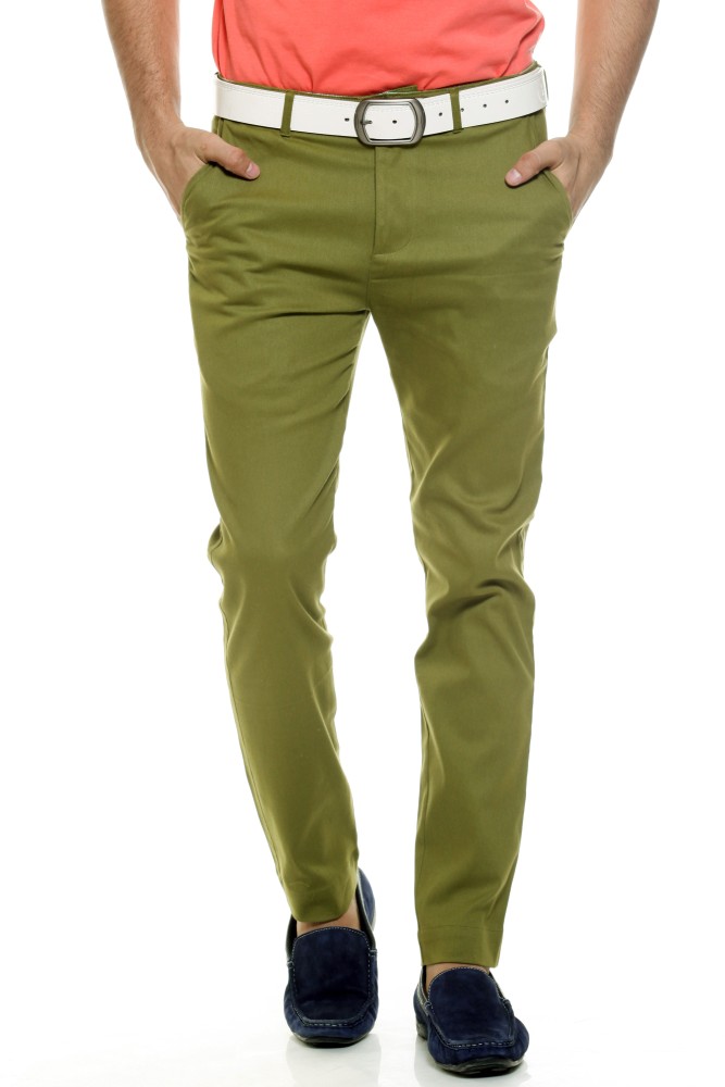 Basics Life Men Green Trousers  Buy Olive Green Basics Life Men Green  Trousers Online at Best Prices in India  Flipkartcom
