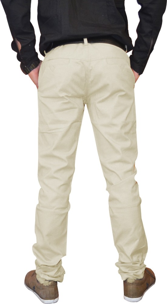 Buy Nation Polo Club Men's Slim Fit Dark Cream Color Trouser