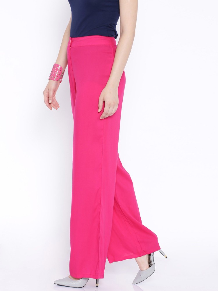 Buy Fuchsia Pink Solid Slim Pants Online  W for Woman