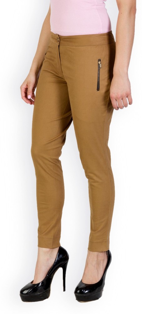 Buy Rider Republic Women Khaki Slim Fit Solid Trousers  Trousers for Women  7222942  Myntra