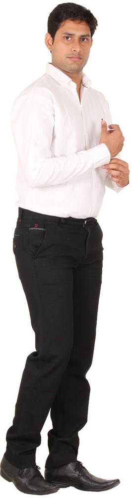 Buy Mark8 Solid Regular Fit Black Color 4488 Mens Trouser Online  878  from ShopClues