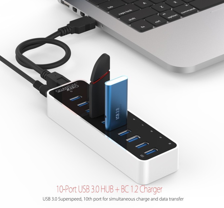 USB 3.0 Hub-10 Ports Powered USB Hub 60W USB Charging Hub with