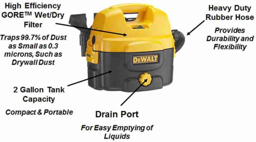 Dewalt DC 500 Cordless Corded Wet Dry Vacuum Cleaner Price in