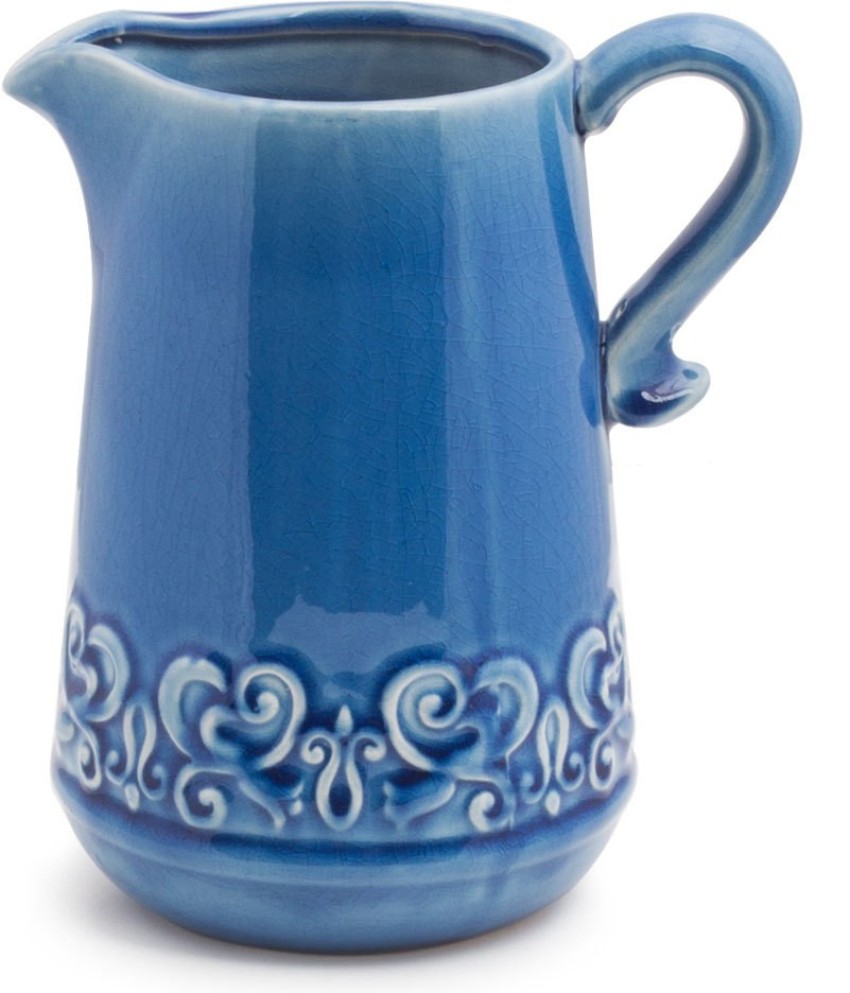 chumbak Vintage Blue Pitcher Vase Ceramic Vase Price in India - Buy chumbak  Vintage Blue Pitcher Vase Ceramic Vase online at