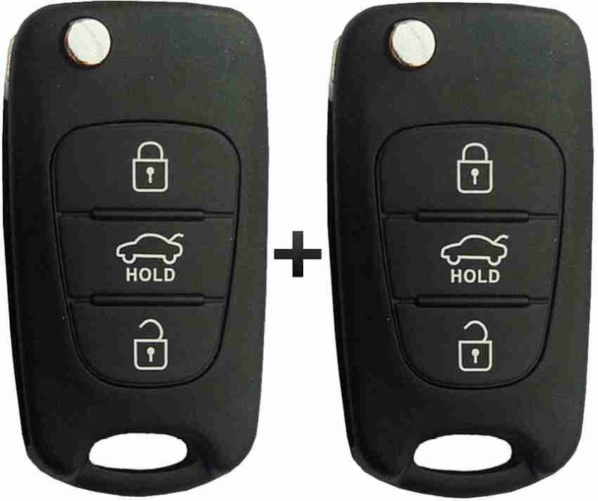  kwmobile Key Cover Compatible with Fiat Lancia 3 Button Car  Flip Key Key Cover - Car Key Fob Case Protector - Black/Gold : Automotive