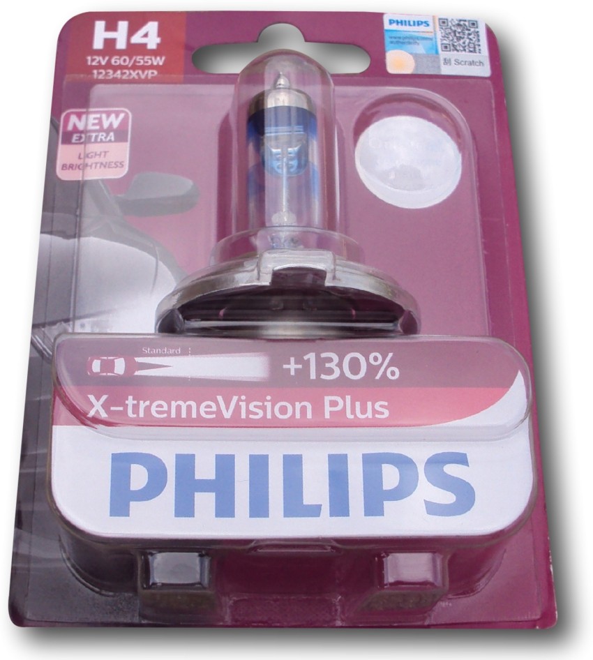 PHILIPS X-treme Vision +130% Headlight Bulbs (Pack of 2) (H4 60/55W)