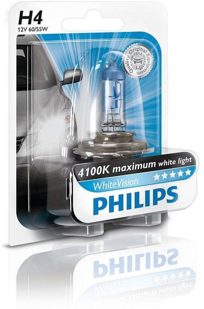 PHILIPS White Vision H4 Fog Lamp Car Halogen for Universal for Car (12 V,  55 W) Price in India - Buy PHILIPS White Vision H4 Fog Lamp Car Halogen for  Universal for