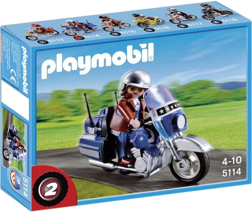  Playmobil Motorcycle with Rider Figure Playset