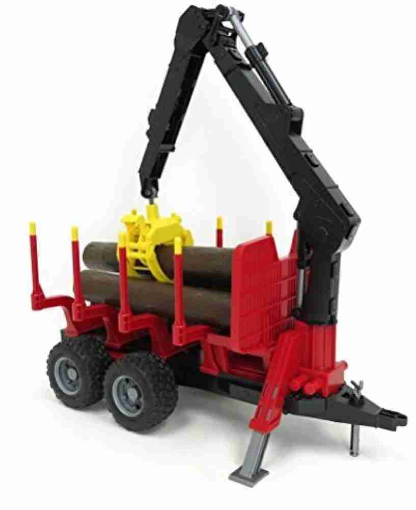  Bruder Forestry Trailer with Crane Grapple and 4 Logs : Toys &  Games