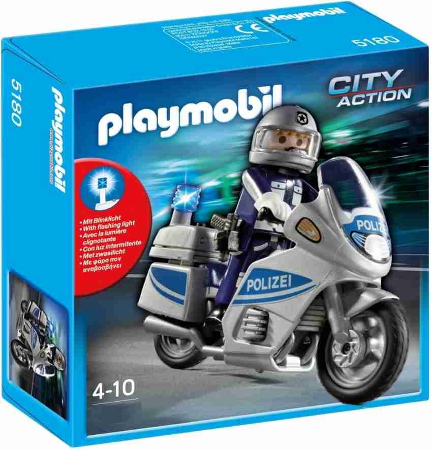 PLAYMOBIL City Action Police Carry Motorcycle Play Vehicle Playset, for  children 4 years and older. 