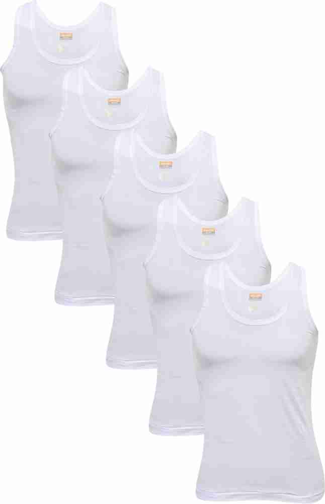Poomex White R/N Vest For Boys & Men's/ Men's Underwear - Pack of 3
