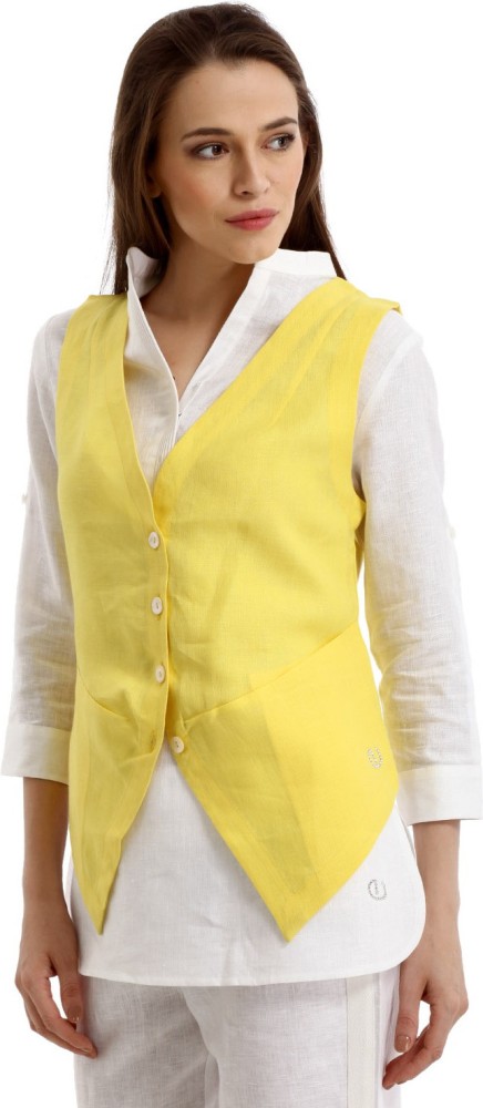 Yellow deals waistcoat womens