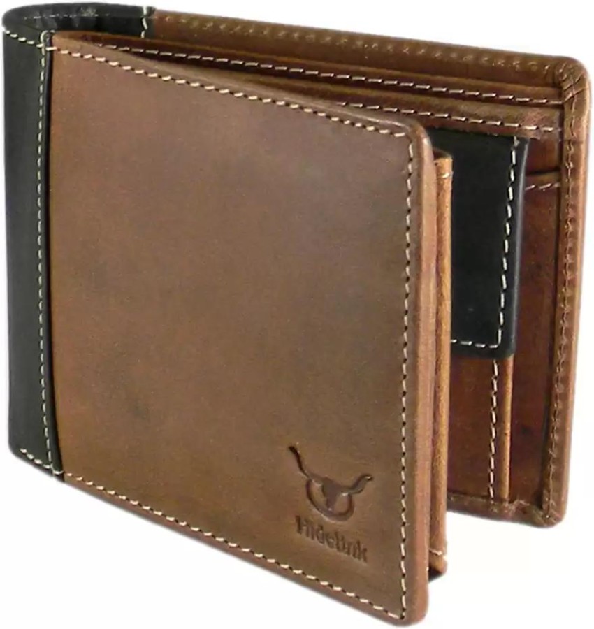 Hidelink Men Formal Brown Genuine Leather Wallet Coffee Price in