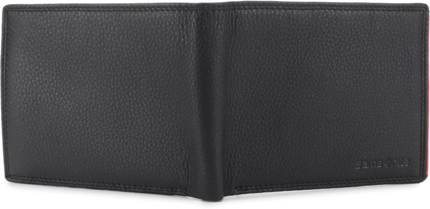 SAMSONITE Men Black Genuine Leather Wallet Black and Red Price in India Flipkart