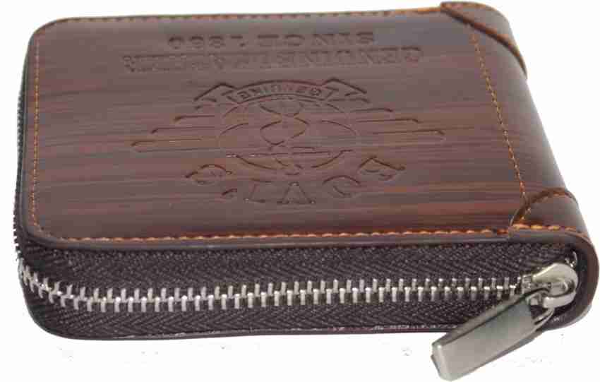 Men's Leather Wallet in Whisky Brown Boxcalf and Blue Deerskin with 10 Card Slots by Fort Belvedere