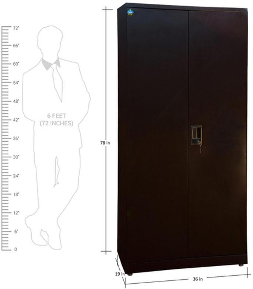 Delite Kom Powder Coated Coffee Brown Metal 2 Door Wardrobe Price