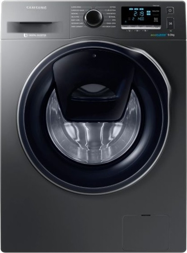 aquí Color de malva Imbécil SAMSUNG 9 kg Inverter Fully Automatic Front Load Washing Machine with  In-built Heater Grey Price in India - Buy SAMSUNG 9 kg Inverter Fully  Automatic Front Load Washing Machine with In-built Heater Grey online at  Flipkart.com