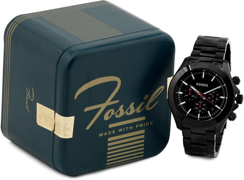 Fossil men black analogue watch online cs5004seti