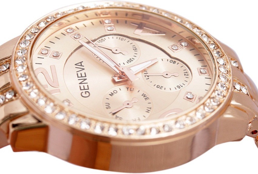 Geneva platinum watch rose gold best sale