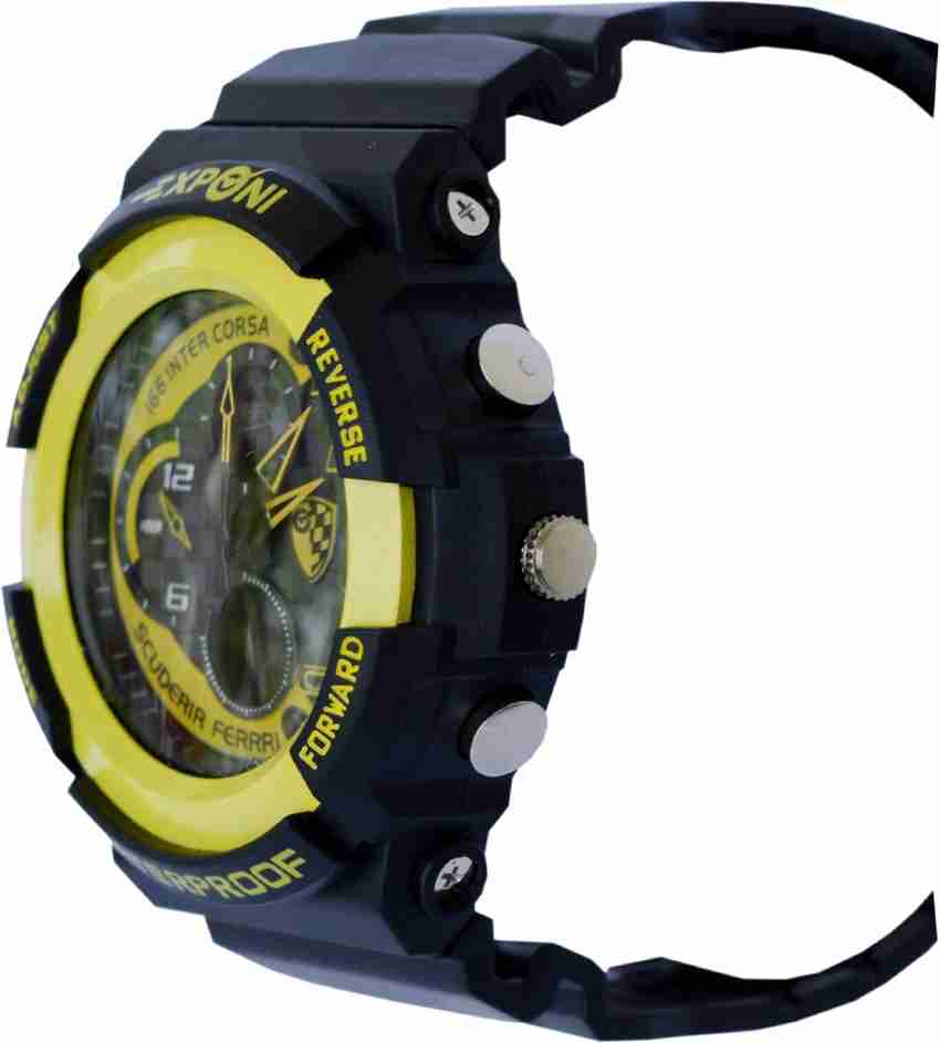 CREATOR Sport Analog Digital Watch For Men Buy CREATOR Sport Analog Digital Watch For Men EXPONI 166 Inter Corsa New Stylish Yellow Colour Online at Best Prices in India Flipkart