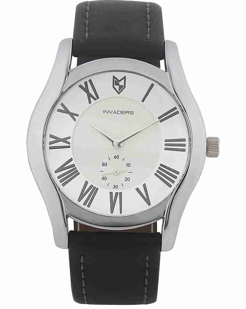 Analog Boy's Watch With Black Steel Strap And Roman Numerals Dial