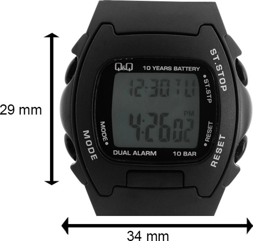 Q&q digital best sale watch 10 bar