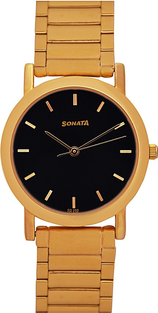 Sonata watches gold plated hot sale