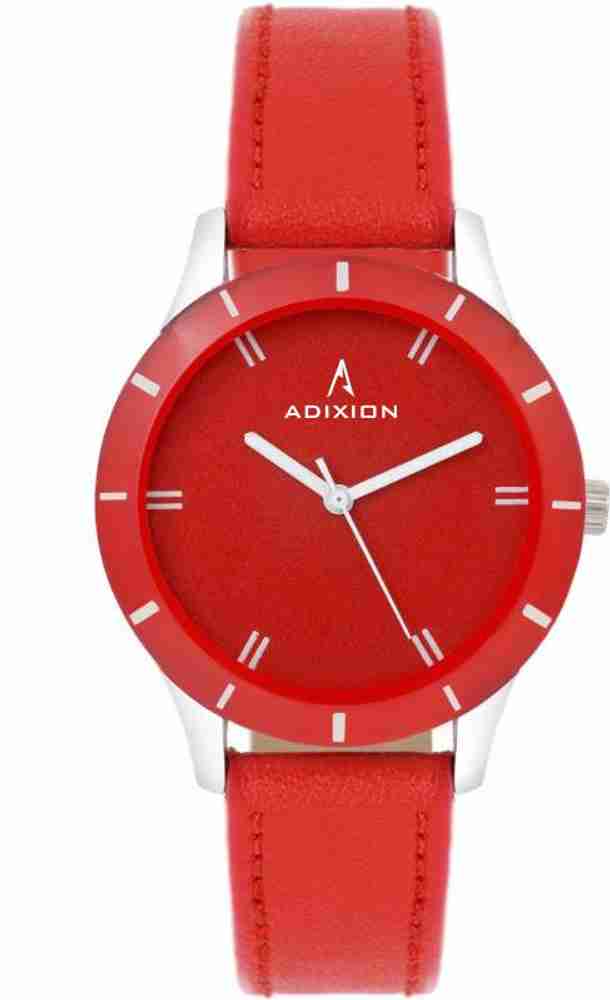 ADIXION New Red Leather Strep Watch Analog Watch For Men Women Buy ADIXION New Red Leather Strep Watch Analog Watch For Men Women 6078SL08 Online at Best