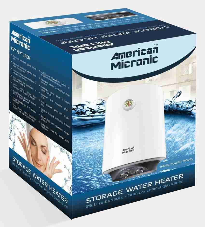 American Micronic 25 L Storage Water Geyser (AMI-WHM3-25LDx, White) Price  in India - Buy American Micronic 25 L Storage Water Geyser (AMI-WHM3-25LDx,  White) online at Flipkart.com