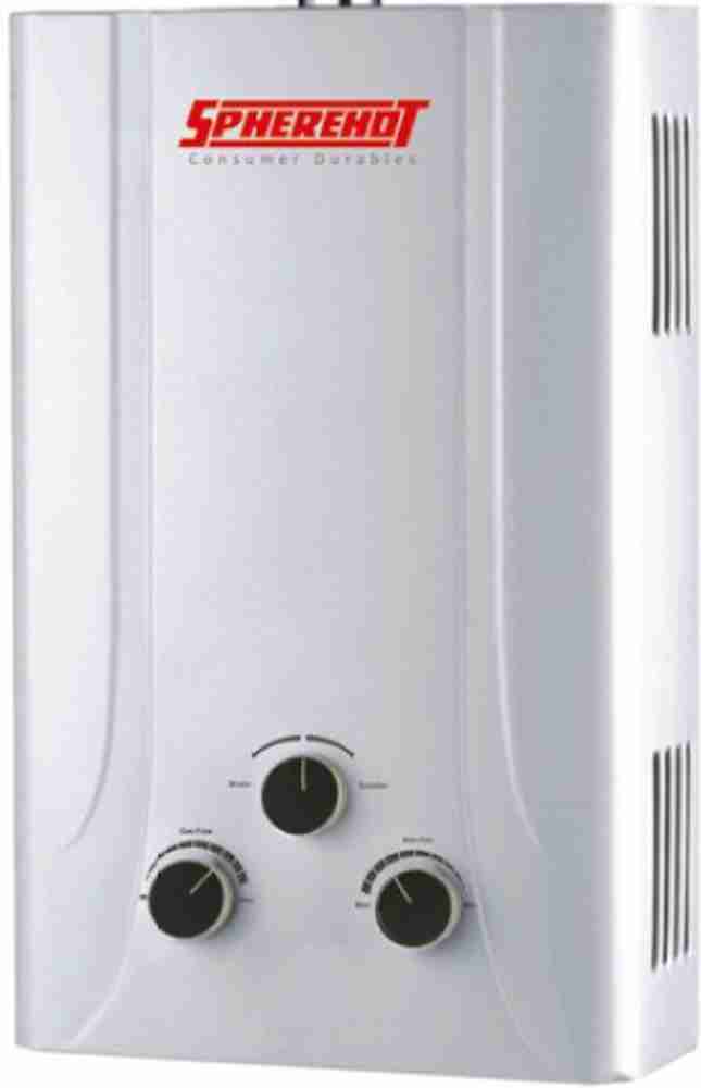 Spherehot 6 L Gas Water Geyser (Revera Gas Water Heater (Ng), White) Price  in India - Buy Spherehot 6 L Gas Water Geyser (Revera Gas Water Heater  (Ng), White) online at Flipkart.com