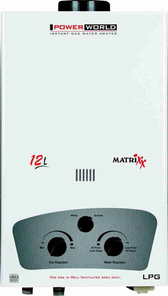 Power World 12 L Gas Water Geyser (Matrixx, White) Price in India - Buy  Power World 12 L Gas Water Geyser (Matrixx, White) online at Flipkart.com