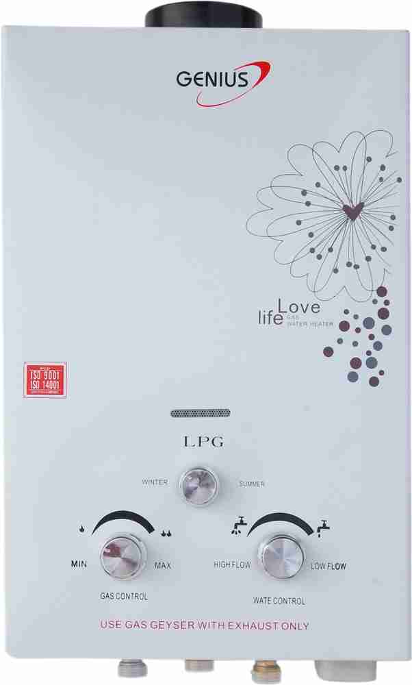 Genius 6 L Gas Water Geyser (6L GB2 ECO GREEN MINI, White) Price in India -  Buy Genius 6 L Gas Water Geyser (6L GB2 ECO GREEN MINI, White) online at  Flipkart.com